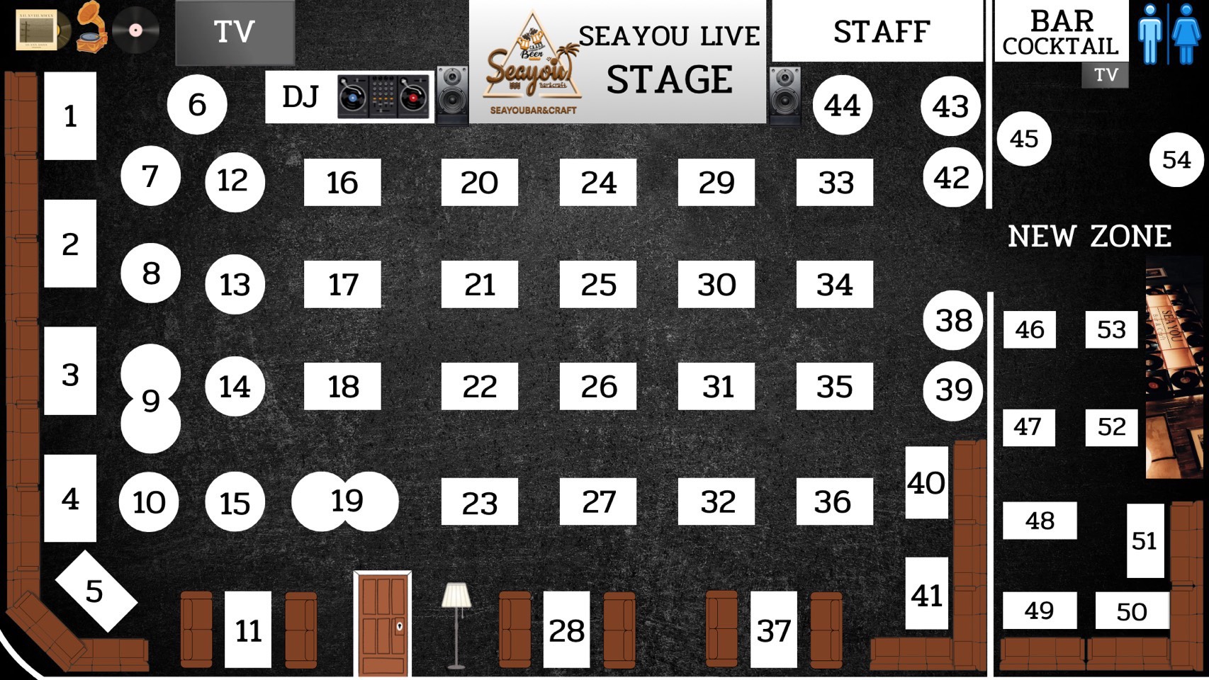 ผังโต๊ะ SEAYOU BAR&CRAFT